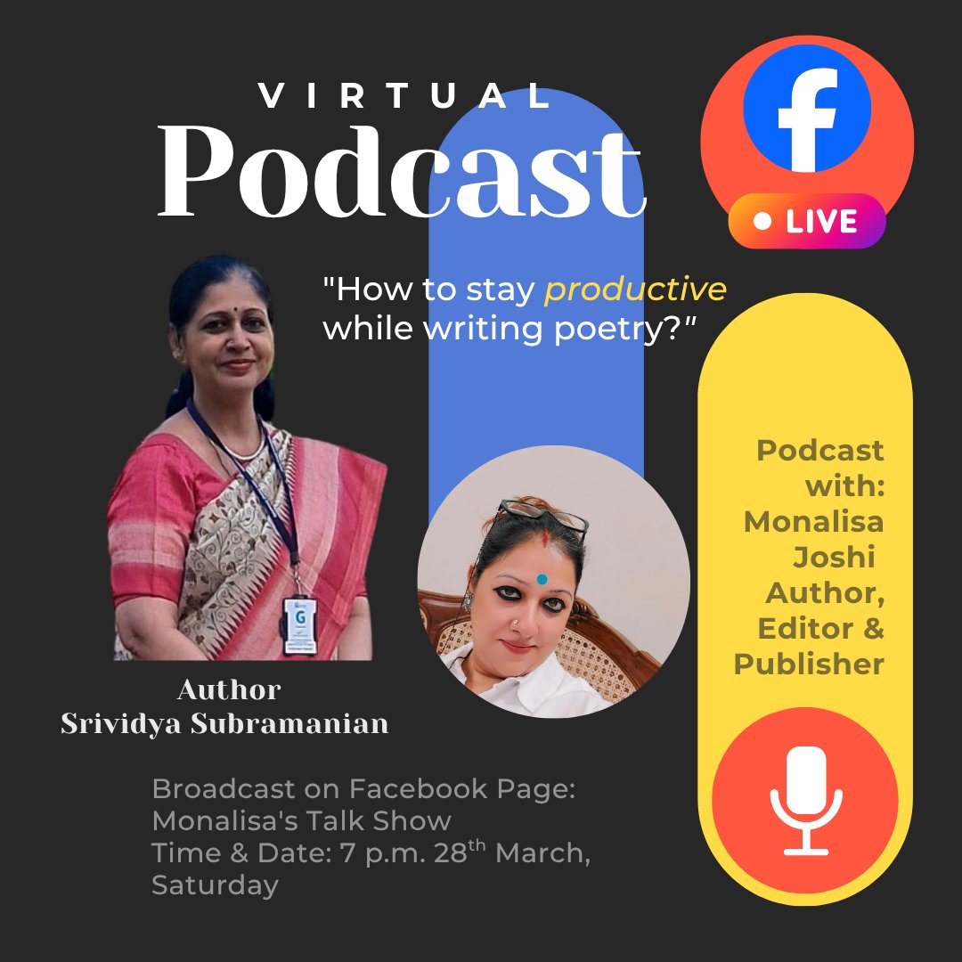 soulwriter1983's tweet photo. Season 7, has started with a boom! Another author interview will take place on 28th March Saturday, at 7 p.m. on Monalisa's Talk Show Facebook Page. 
Feel free to reach out to me at editorialmagazinecc@gmail.com
#monalisastalkshow #virtualpodcast https://t.co/xrfqsAbHNg