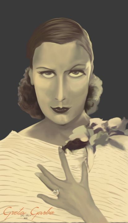 dingyarts's tweet photo. Art of the Day! "Greta Garbo". Buy at: https://t.co/4yicFZ5mQJ https://t.co/APycF5CyBg