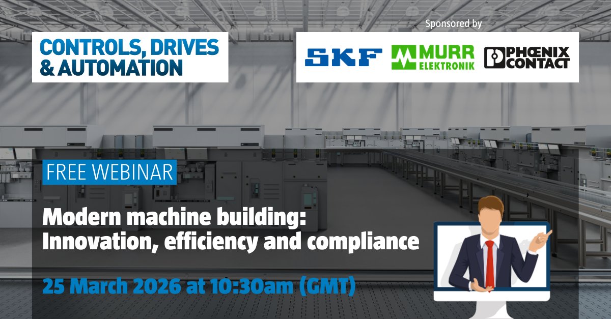 CDAmag's tweet photo. Join Controls Drives &amp; Automation TODAY at 10.30am for a FREE webinar on how machine builders can use automation, digital engineering and connected systems to boost innovation, efficiency and compliance.
Register  👉 https://t.co/hjEvCmTPl3

#CDAwebinar #machinebuilding https://t.co/mhACKVWolf