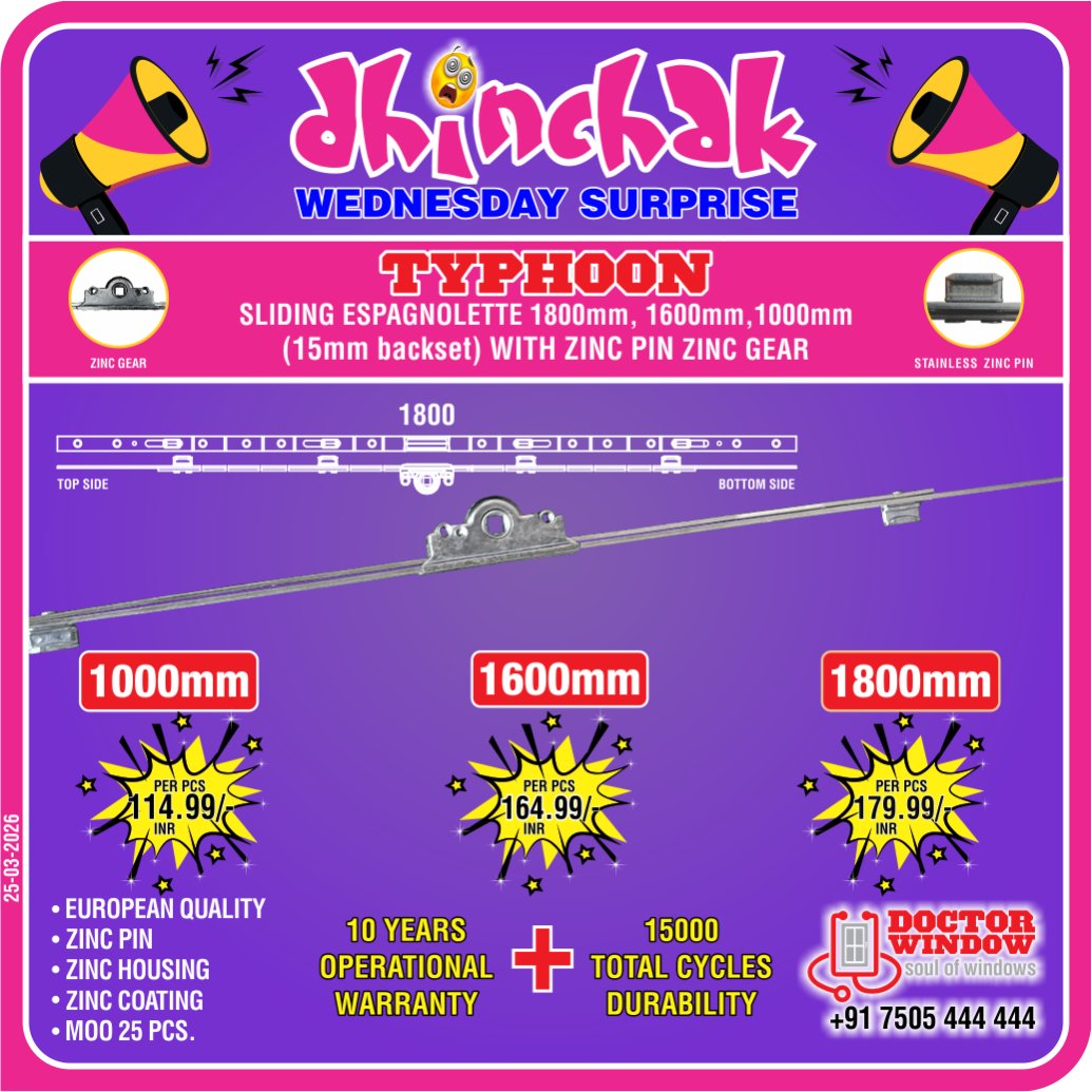 DOCTORWINDOW_IN's tweet photo. ๐ ๐๐ต๐ถ๐ป๐ฐ๐ต๐ฎ๐ธ ๐ข๐ณ๐ณ๐ฒ๐ฟ!
Grab it fast โ limited time! โณ
Valid till 18 March 2026, 6:30 PM
๐ +91 7505 444 444
๐ง info@doctorwindow.com
#espagnolette #espag #PremiumLiving #WindowAccessories #dooraccessries #hardware #hardwarematerials #doctorwindow #soulofwindows https://t.co/v5vhsqav90