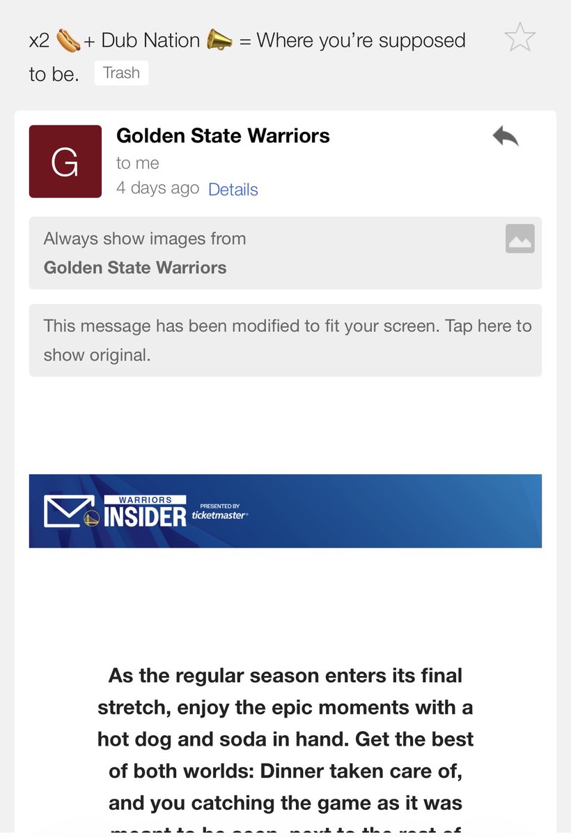 garyhewitt's tweet photo. @DevineGospel I got the following email over the weekend. I have never been to a Warriors game and I am not a Padres season ticket holder. https://t.co/8rXQcVwcep