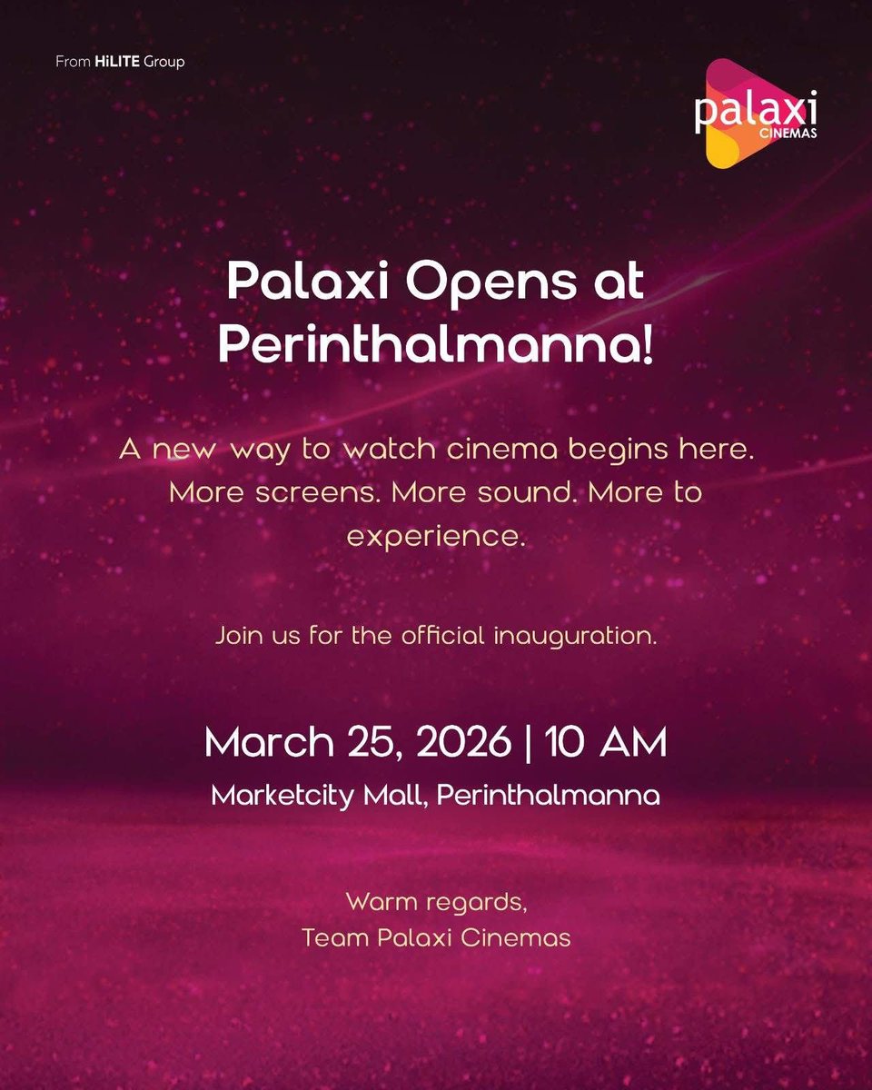 muvholic's tweet photo. #PalaxiCinemas Opened their 3rd Multiplex in Kerala at Perinthalmanna.
Total 5 screens
Audi 1 - 2K 7.1
Audi 2 - 4K 7.1
Audi 3 - 2K 7.1
Audi 4 - Signature 2K Atmos
Audi 5 - 2K 7.1
4 Flat screens and 1 scope screen.
Palaxi is all set to open 3+ more multiplex in kerala! https://t.co/OLnhGKMuun