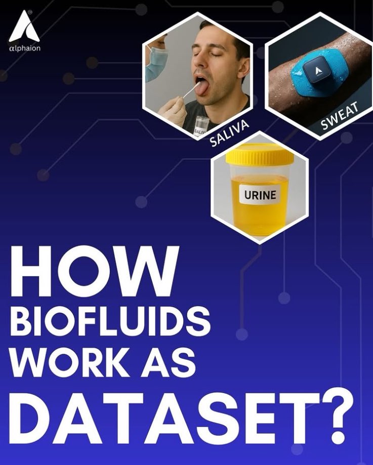 Alphaion_in's tweet photo. Biofluids like sweat, saliva &amp; urine are natural health datasets.

Alphaion’s electrochemical platform captures these signals in real time—turning them into simple, actionable insights for non-invasive, personalized care.

#DigitalHealth #Wearables #Biotech https://t.co/kYW4fKCb15