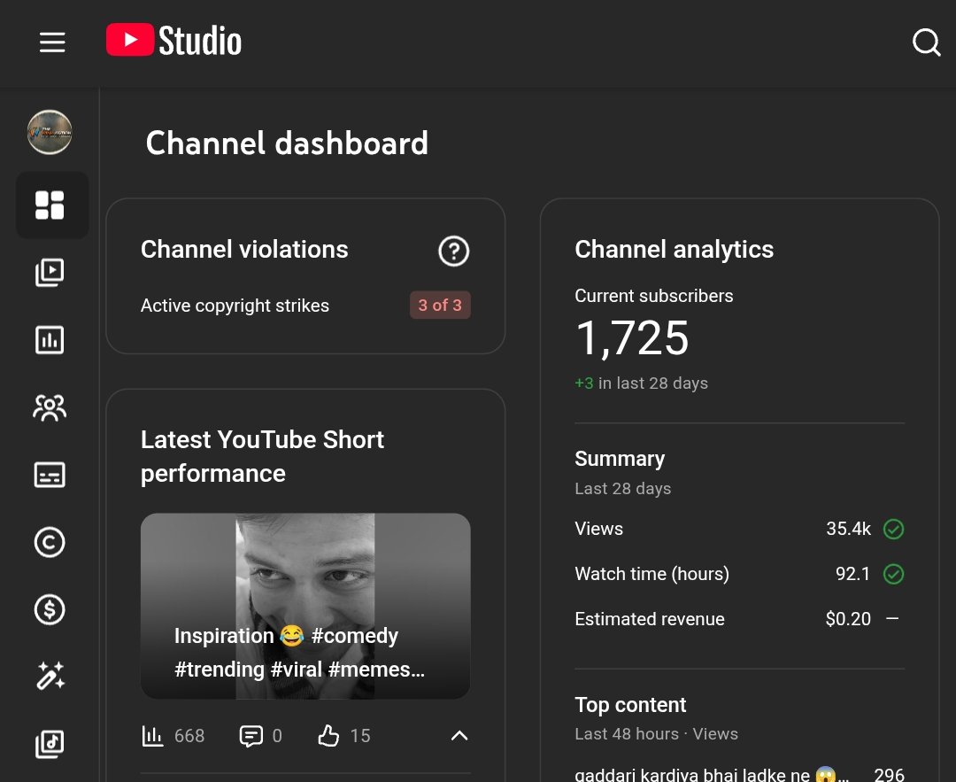 theyashmilan's tweet photo. @TeamYouTube Hello, a copyright strike on my channel was retracted by the claimant, but it’s still active after 24h. My channel is at risk due to multiple strikes. Please check and process it urgently. 

Channel: https://t.co/ljNypM3jtR https://t.co/kNRBzjDUQl
