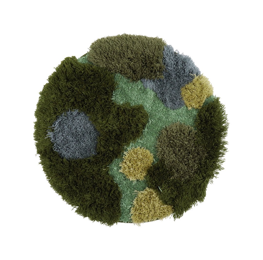 苔の様なラグマットとクッションカバー🌳日曜日21:00再販です