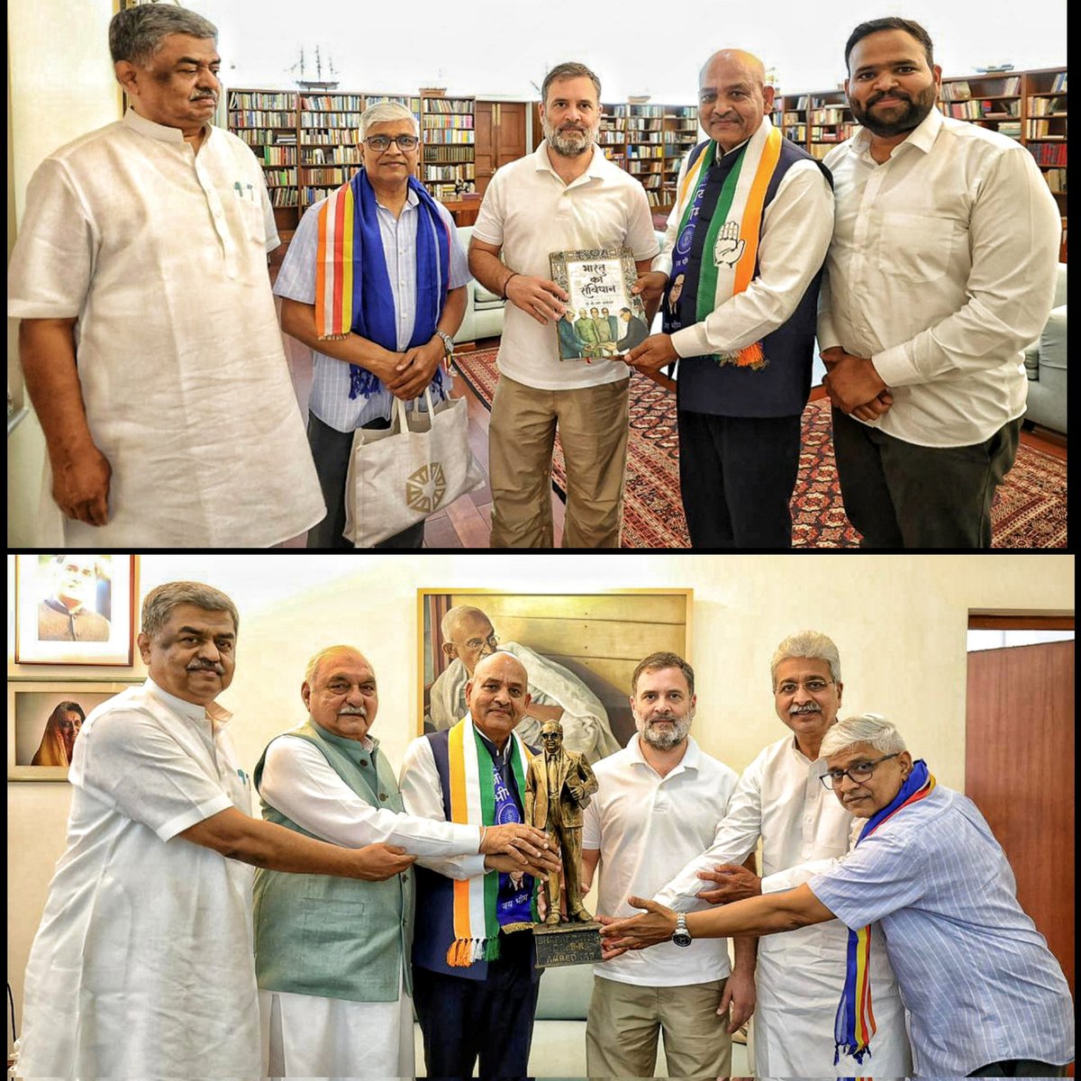 हरियाणा से नव-निर्वाचित राज्यसभा सांसद कर्मवीर सिंह बौद्ध जी के साथ नेता विपक्ष आदरणीय राहुल गांधी जी से मुलाकात की।