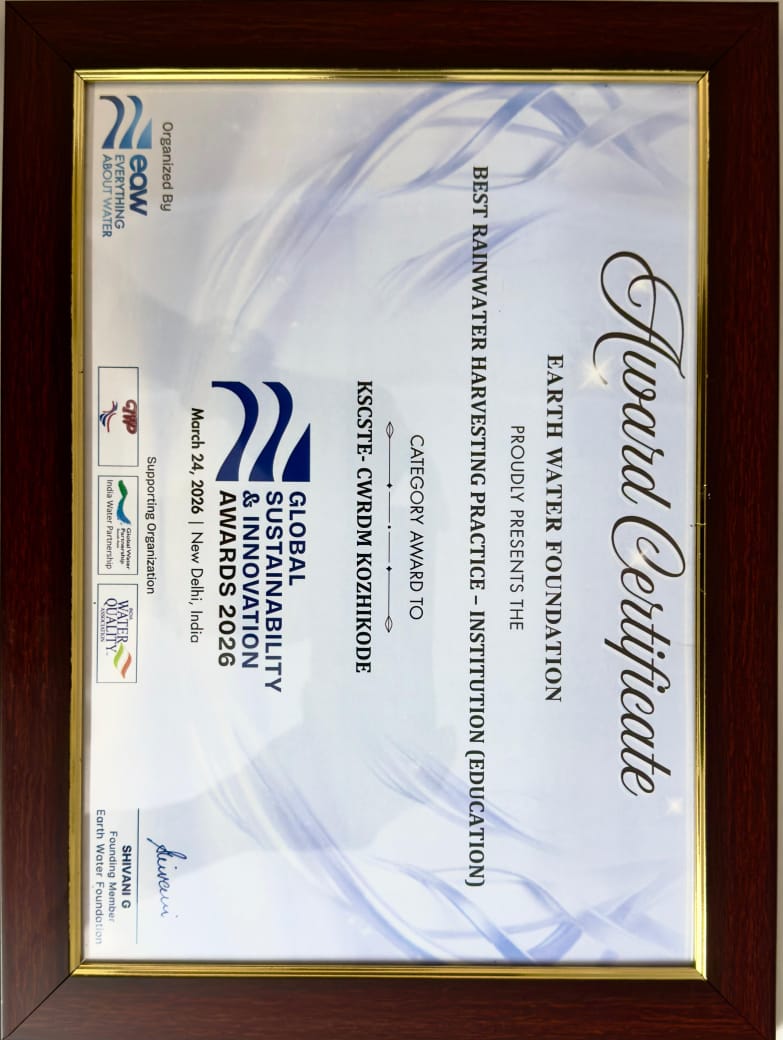 CWRDM1's tweet photo. 🏆 CWRDM Wins Global Recognition

Centre for Water Resources Development and Management (CWRDM) has been honoured with the Global Sustainability &amp; Innovation Awards - 2026 in the category “Best Rainwater Harvesting Practice – Institution (Education)”. https://t.co/okvQ7CIjLL