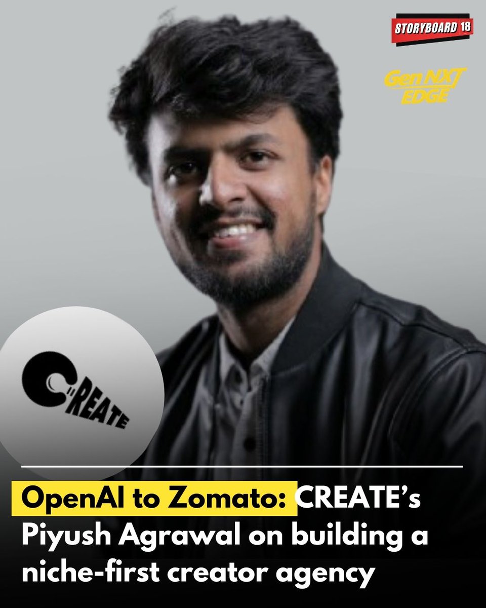 Storyboard18_'s tweet photo. When Piyush Agrawal and his co-founder launched CREATE in June 2022, the creator economy in India was already crowded with agency models. But according to Agrawal, the real gap was not scale, it was trust.

“We were already working with creators in some shape or form for 8 to 10 years. What we realised was that while the agency model existed, there was still a trust deficit between creators and agencies,” said @itspiyusha, Co-founder at CREATE.

By @Ind_Bos

Read More - https://t.co/J3t65WMF71

@Zomato | @OpenAI | @letsblinkit 

#brandmakers #influencermarketing