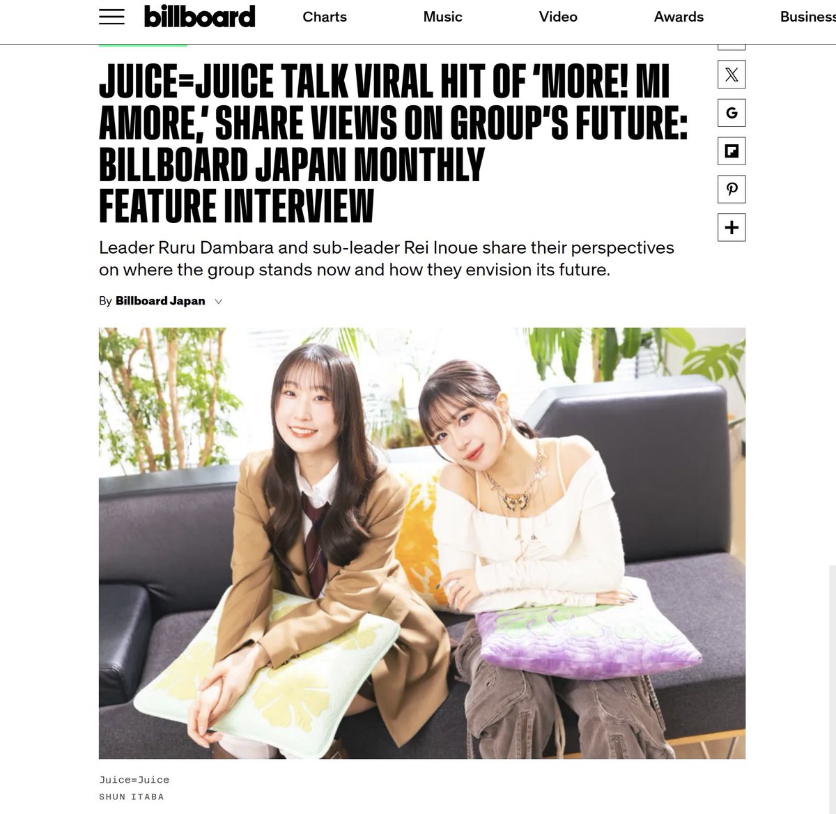 Shun_officially's tweet image. 📣撮影させて頂いたJuice=Juice の井上さんと段原さんのポートレート写真が米国ビルボードの記事にアップされました！📸　#ハロプロ #Billboard #work billboard.com/music/music-ne…