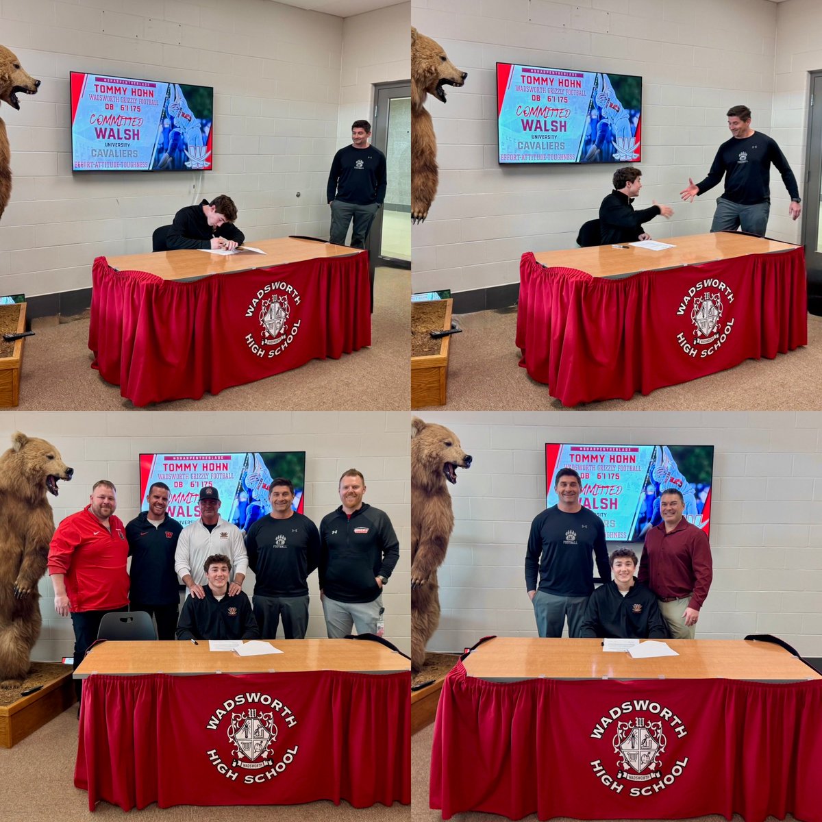 JHohn10's tweet photo. Not only got to celebrate @tommy_hohn 18th birthday, but also his @WalshUFootball signing!  Thank you @WHSgrizzliesFB for one heck of a ride, looking forward to the next level!! https://t.co/uVtNffpCjl