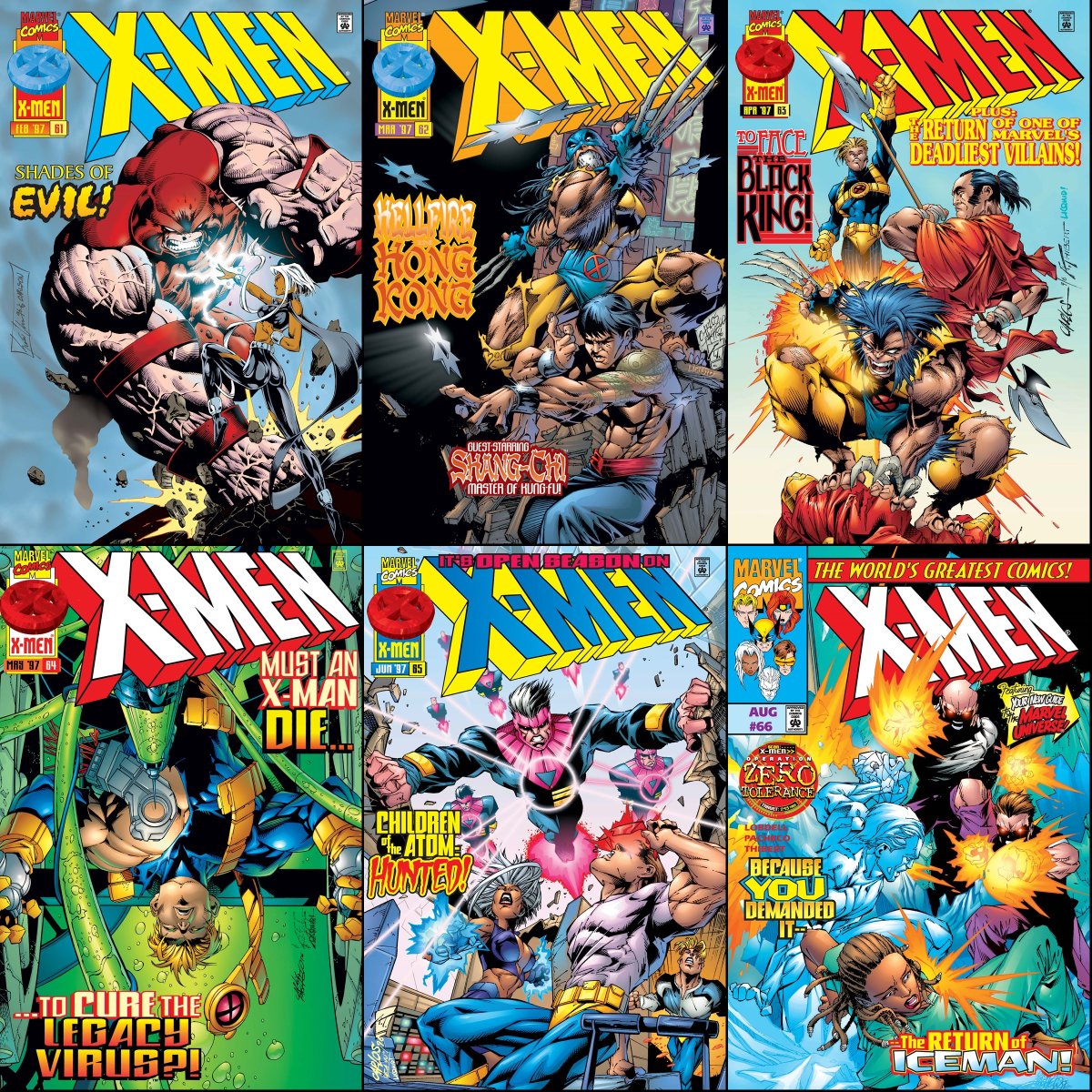 X-Men #61-66 cover dated February-August 1997.