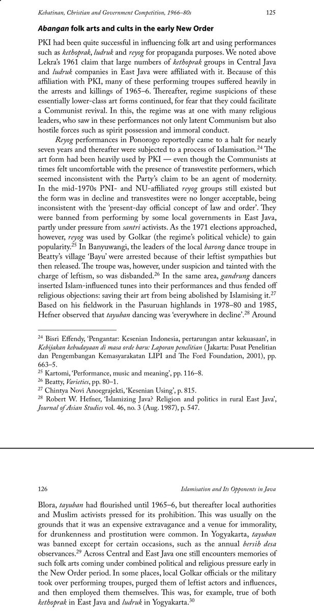 iamblichan's tweet photo. in general pembantaian 65-66 menyebabkan matinya banyak ragam budaya dan religi di jawa karena identitas abangan akar rumput (aka bukan kebatinan monistik ala keraton/soeharto/elit militer) diasosiasikan dengan PKI dan diberantas https://t.co/UmFOTnyRJa