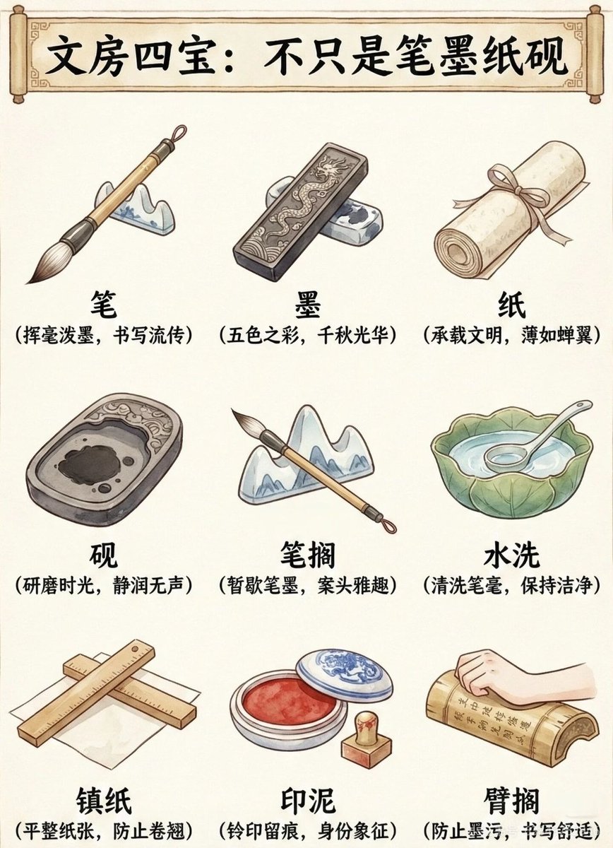 文房四宝不只是笔墨纸砚。#文化