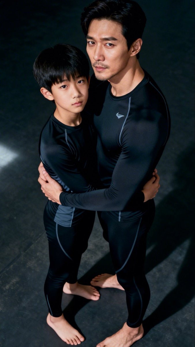 Hugcameo's tweet photo. In less than a year, the man and the boy’s heights underwent a complete reversal—the boy now towers over him, looking down with total dominance. https://t.co/yvrqiT0vPn