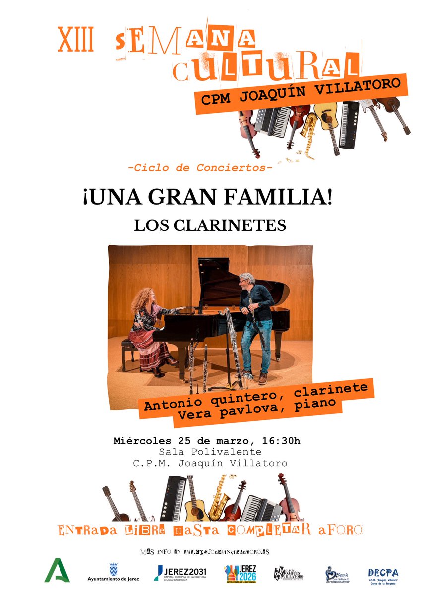 “Uɴᴀ Gʀᴀɴ Fᴀᴍɪʟɪᴀ: Lᴏs Cʟᴀʀɪɴᴇᴛᴇs”

📆 𝗠𝗶é𝗿𝗰𝗼𝗹𝗲𝘀 𝟮𝟱 𝗱𝗲 𝗺𝗮𝗿𝘇𝗼
⏰ 𝟭𝟲:𝟯𝟬𝗵
📍𝗦𝗮𝗹𝗮 𝗣𝗼𝗹𝗶𝘃𝗮𝗹𝗲𝗻𝘁𝗲 𝗖𝗣𝗠 𝗝𝗼𝗮𝗾𝘂í𝗻 𝗩𝗶𝗹𝗹𝗮𝘁𝗼𝗿𝗼

*𝐸𝑛𝑡𝑟𝑎𝑑𝑎 𝑙𝑖𝑏𝑟𝑒 𝐻𝐴𝑆𝑇𝐴 𝐶𝑂𝑀𝑃𝐿𝐸𝑇𝐴𝑅 𝐴𝐹𝑂𝑅𝑂
