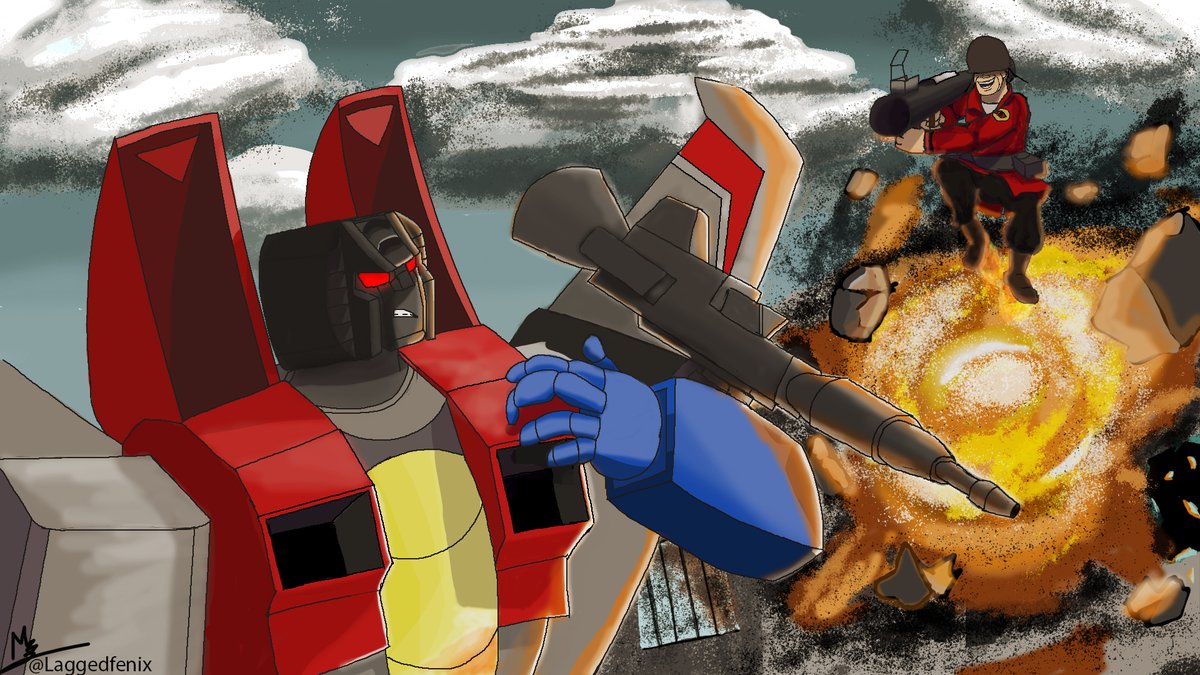 laggedfenix's tweet photo. Starscream vs Soldier tf2
#Transformers #TeamFortress https://t.co/jJAMY8NgNI