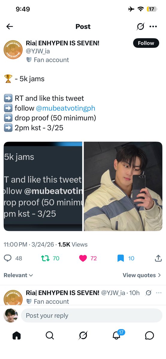 pocketzsh's tweet photo. @YJW_ia @mubeatvotingph for #jungwon https://t.co/pYTDdIj68w