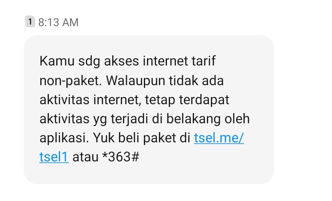 halo <a href="/Telkomsel/">Telkomsel</a> <a href="/TelkomIndonesia/">Telkom Indonesia</a> 
ini pulsa habis sendiri meski ga dipake internet? gilak lu njir. pentes aja pulsa habis mulu. padahal pake wifi