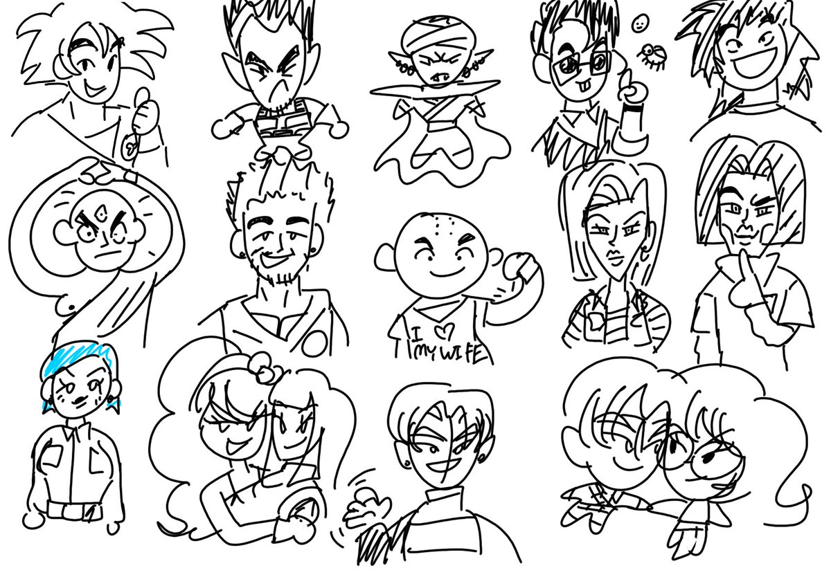 Drew each character from memory in one minute