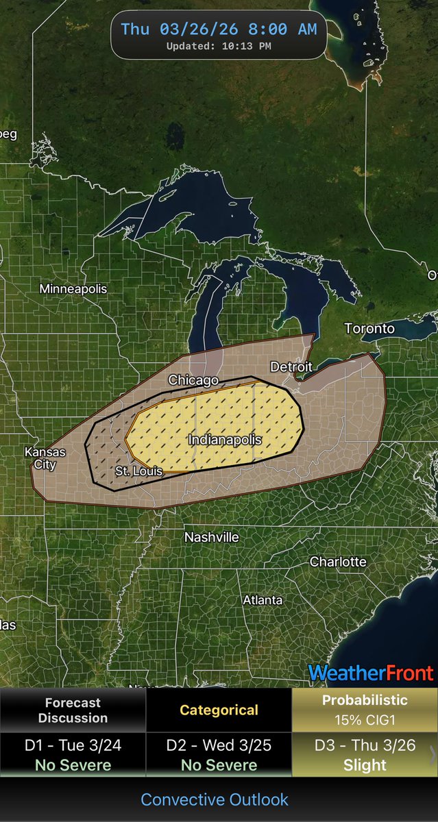PezexWx's tweet photo. A significant severe weather event looks likely for the Great Lakes region Thursday evening. Damaging winds and large hail will be the main threats, though a couple of tornadoes cannot be ruled out, especially embedded within the line.

#wxtwitter #ohwx #inwx #ohwx #pawx https://t.co/jFqNw42wJB