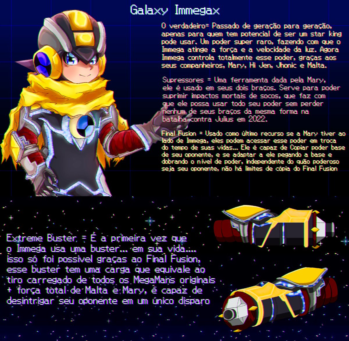 Atualização de Powerscaling do Immega, ele é baseado na terceira temporada da "A crise" ainda não lançada, mas em andamento

O galaxy immega é tão lindo né? hehehe brigado meu momozicho <a href="/MaryWolf_Ofc/">MaryWolf 🌙</a> <333