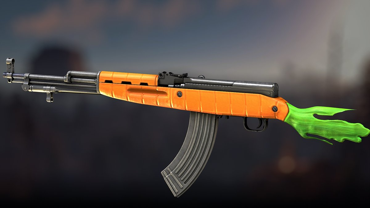 Teddyy_UK's tweet image. Did a Funny little skin for @playrust Easter contest turning the new skinnable of the SKS into a fully fledged carrot with a green tipped ADS - Check it out - steamcommunity.com/sharedfiles/fi… #rust #skins #workshop #easter #steam #steam