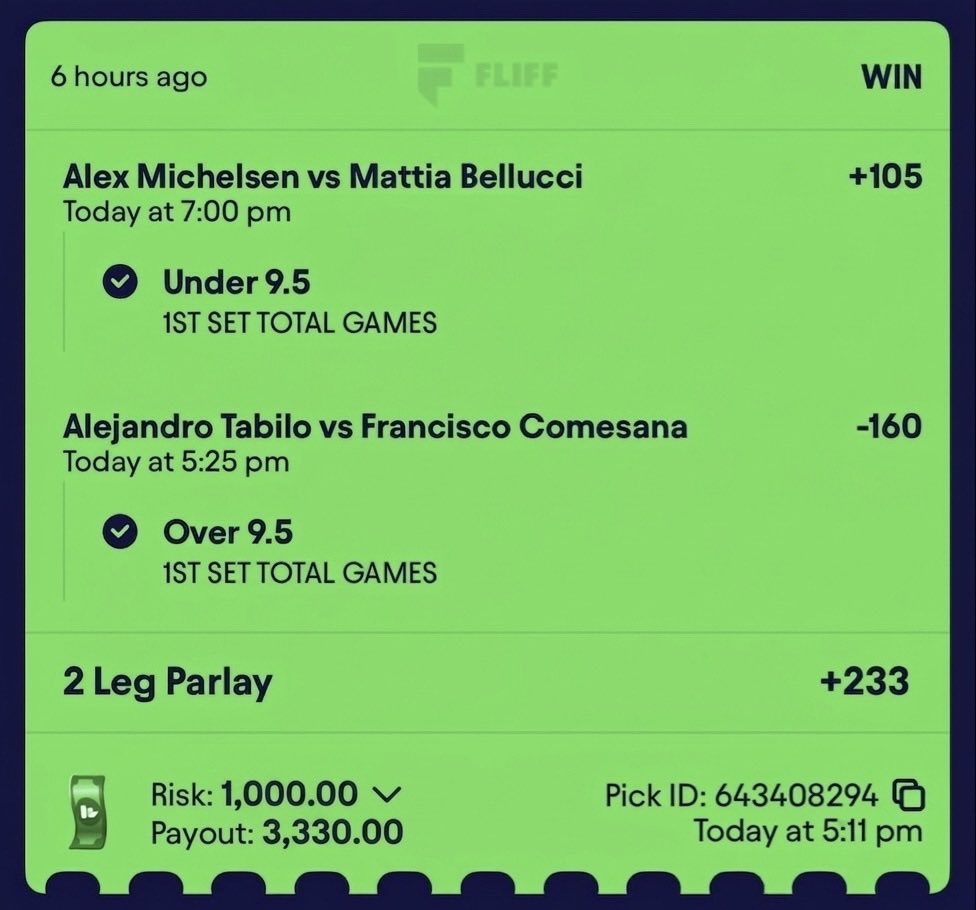 VortexSportsHub's tweet photo. Tennis can be a tricky sport to bet 🤔 

Let us do the research while you just sit back and tail 🧪🥼

Come join us and also see crazy results like this! https://t.co/qCeqqsPGYW