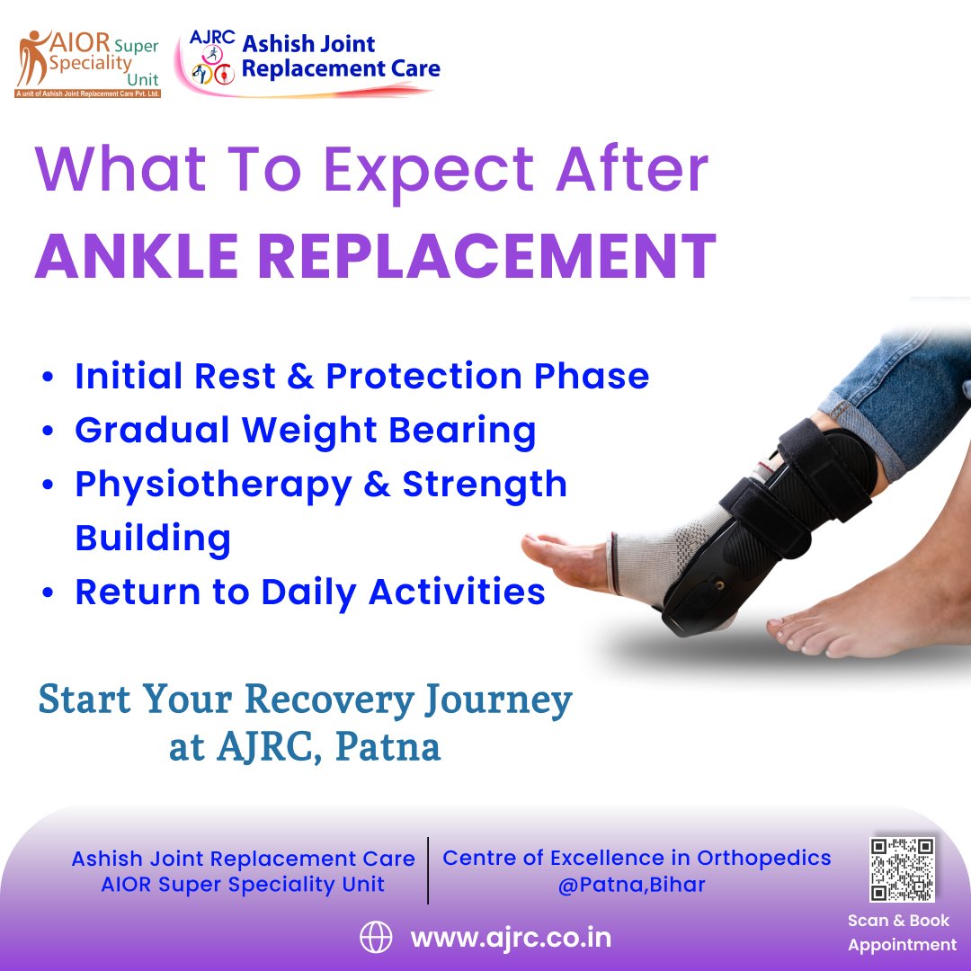 anupinstitute's tweet image. Total Ankle Replacement can significantly reduce pain and improve joint function 

🌐 aior.co.in
🌐 ajrc.co.in

#TotalAnkleReplacement #AnkleSurgery #AJRC #AIOR #OrthopaedicCare #JointReplacement #RecoveryJourney #Patna #DrAshishSingh