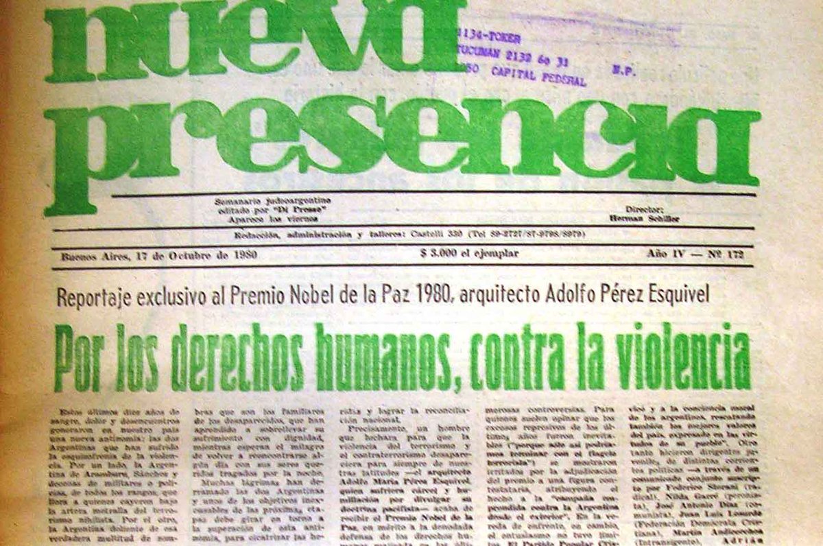 A 50 años de la dictadura cívico-militar genocida no se olviden de Nueva Presencia.
(Tapa del 17 de octubre de 1980)