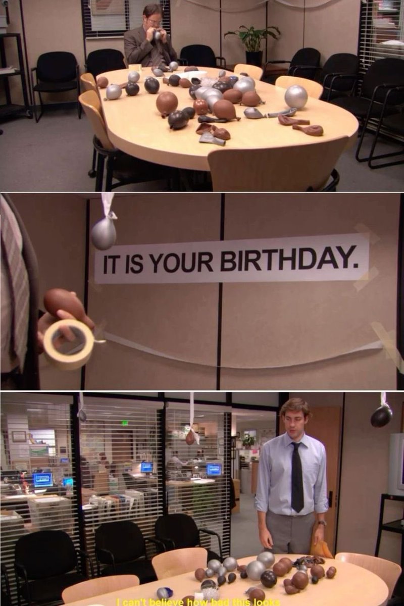 tigroesqud's tweet photo. — lise te deu uma festa temática igual a do dwight, um bottom da chapell e uma friendship bracelet de mirrorball https://t.co/22BuQa1neg