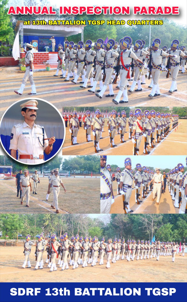 13THBN_TGSP's tweet photo. Commandant Sri P. Venkat Ramulu gaaru inspected the SDRF Police personnel at 13th Battalion  Head quarters. #13thBNTGSP #SDRF #TGSPBNs https://t.co/BgY9f9ndsi