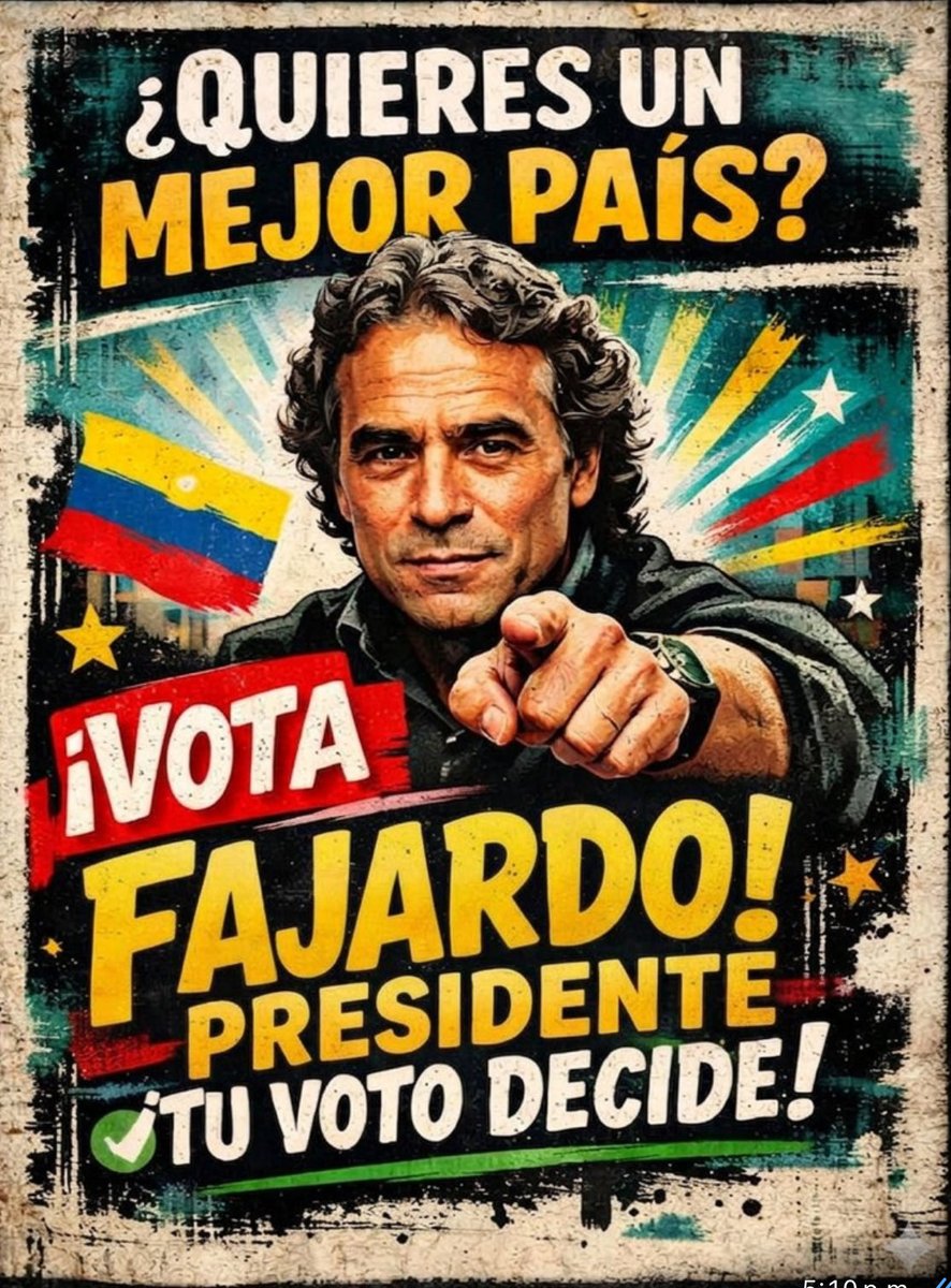 AlexanderAdameE's tweet photo. Si eres un Colombiano de bien , que entiendes la realidad de este país y tienes criterio propio ,VOTA FAJARDO ,nada tienes que perder y si mucho que ganar. SI SE PUEDE cambiar este país, DEPENDE DE TI 
#FajardoPresidente https://t.co/4vpv3gAB1I