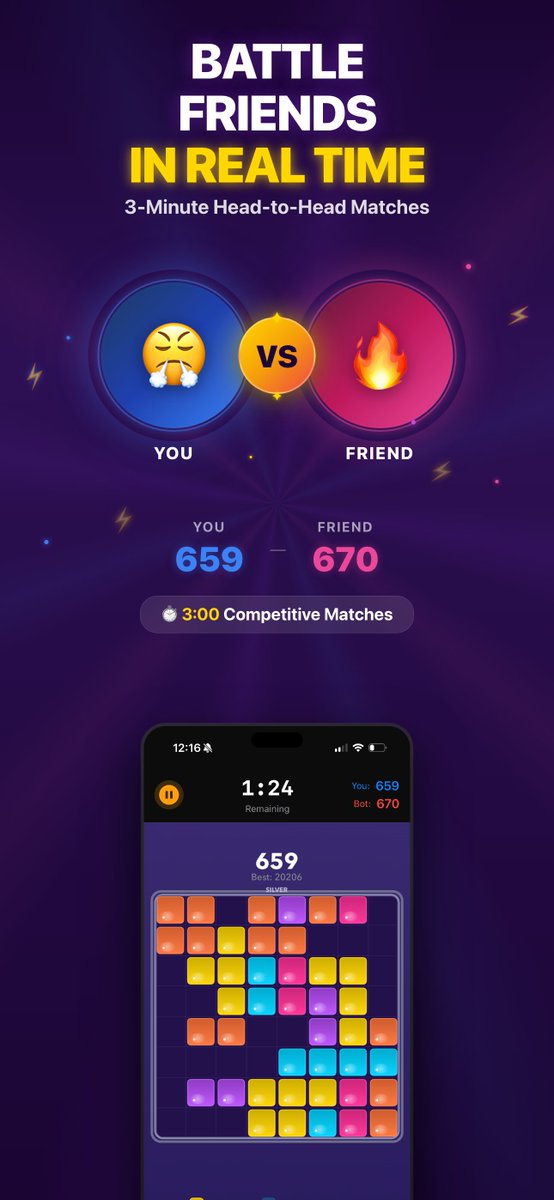 tektrify's tweet photo. 🎮 BLOCKBLITZ IS LIVE

Built in 2 weeks with AI.

✅ Multiplayer puzzle game
✅ Battle, Co-op, Async modes
✅ $0.47 revenue (empire starts small)

Search "BlockBlitz" on App Store.

Follow @tektrify for indie dev journey. https://t.co/GLjzO5lLIJ