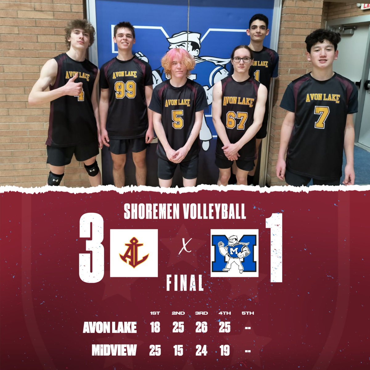Despite being shorthanded tonight, the Shoremen pulled off a big win on the road at Midview.  Nice way to secure the W!