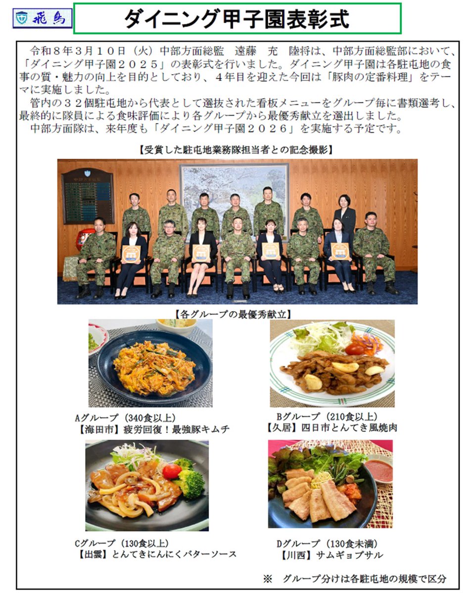 陸上自衛隊 中部方面隊 tweet media