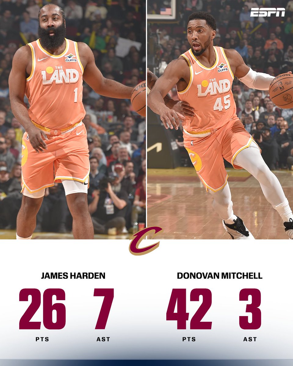 ESPNNBA's tweet photo. Donovan Mitchell and James Harden were ON GO vs. Orlando 😮‍💨 💯 https://t.co/ydrVKeG5Ds