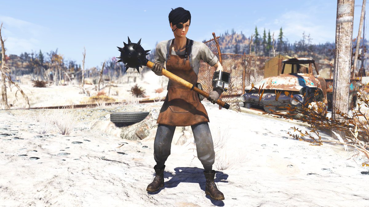 Gunshop_Omizu's tweet photo. #Fallout76 #フォールアウト76
#FalloutGunsmith
それは鉄球というには余りにも大き過ぎた。大きく、丸く、重く、そして大雑把過ぎた。
…てな訳で鉄球(スーパースレッジ)のスキン欲しさに貯めてたATOMでグロッグナックのバンドルを購入。たまにはこういうシンプルかつ古風な近接武器も良いものです。 https://t.co/PNhhPaFJBx