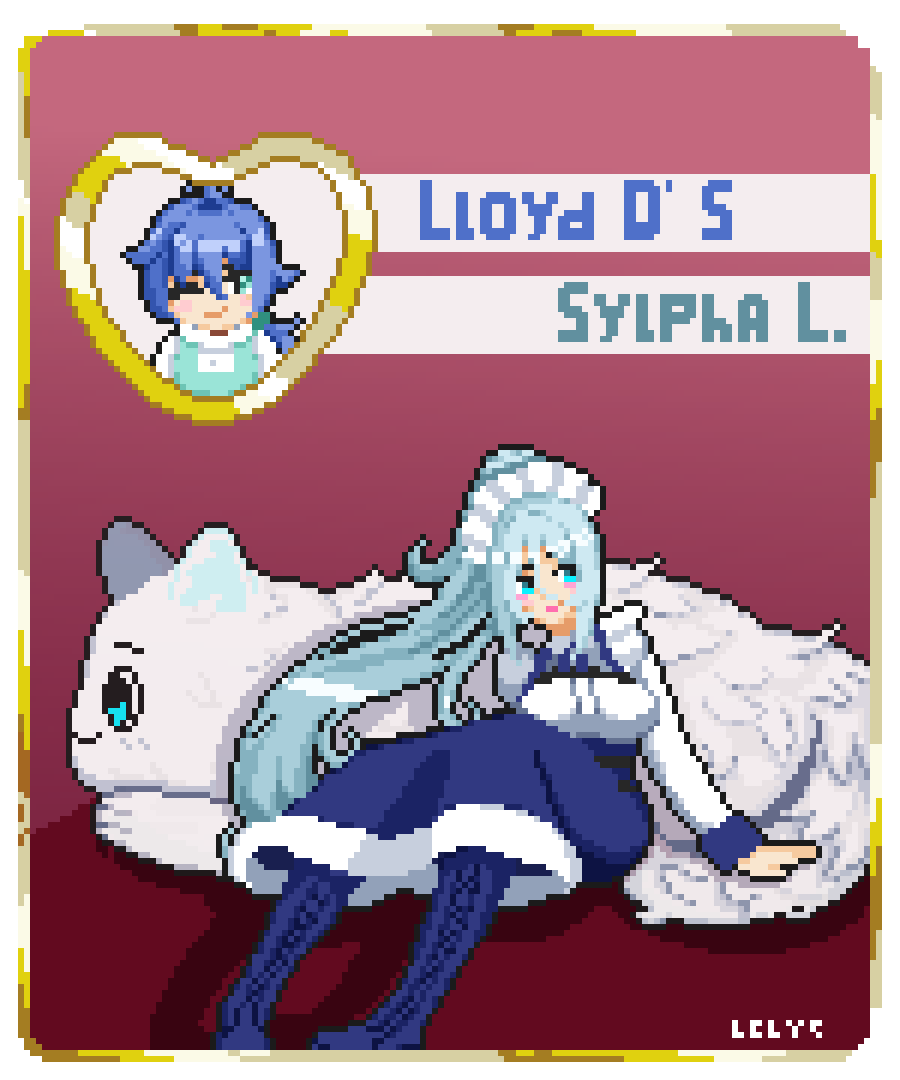 Leliys_art's tweet photo. My fanart of characters (Lloyd D' S. &amp; Sylpha L.) from the anime: Tensei Shitara Dai Nana Ouji Dattanode

What did you like most about the story? 😊

#fanart #pixelart #animefans #artes https://t.co/O0fnxLUal8