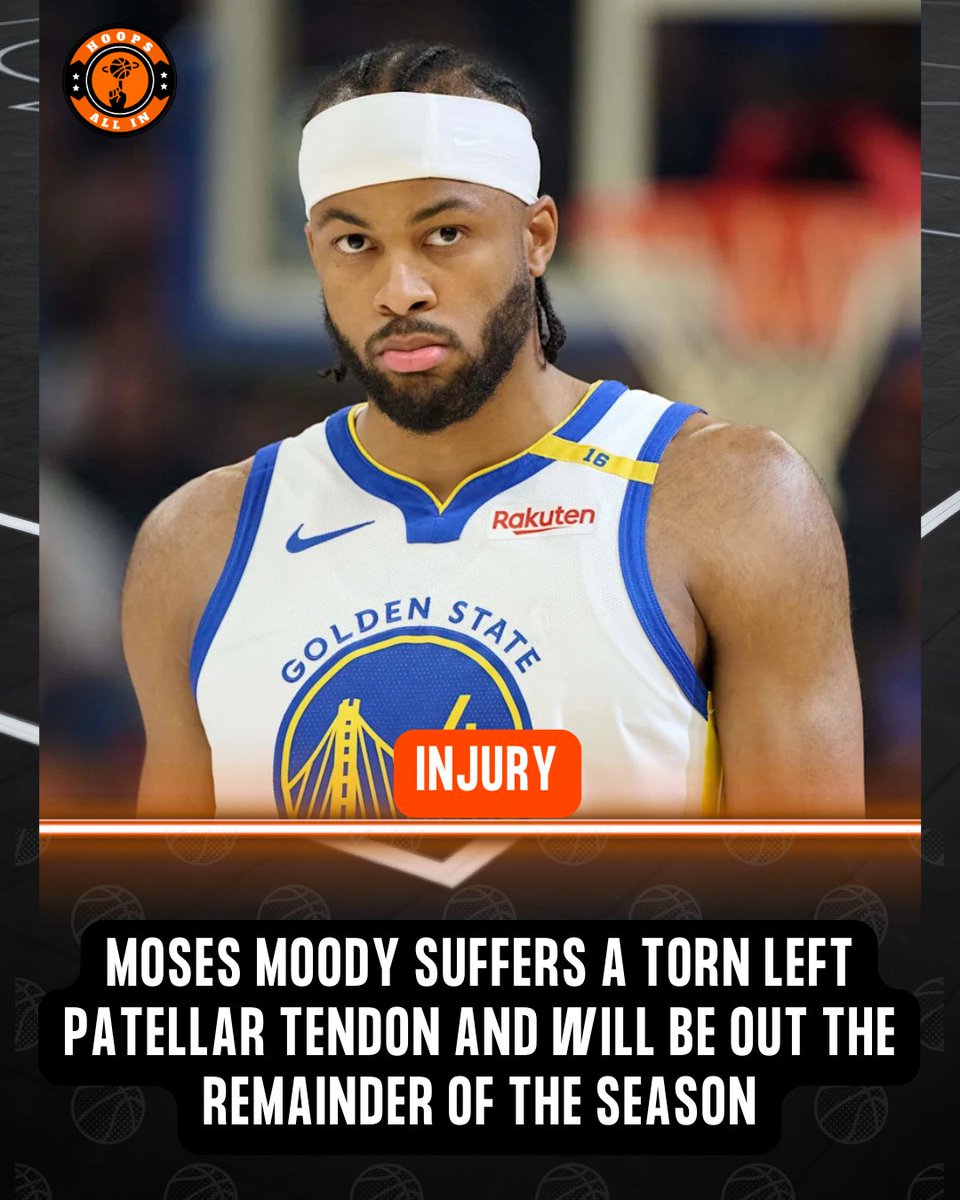 hoopsallin_'s tweet photo. INJURY 🚨- Moses Moody suffers a torn left Patellar Tendon and will be out the remainder of the season https://t.co/8ZLxPue4kG