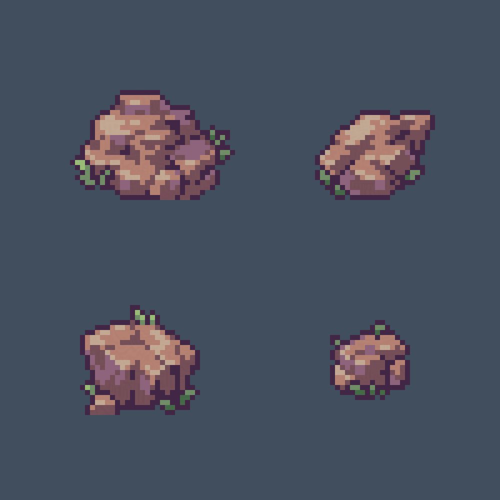 PixelArtJourney's tweet photo. Pixel rocks for the weekly challenge! #pixelart #weeklypixels https://t.co/f7u1EZIpPa