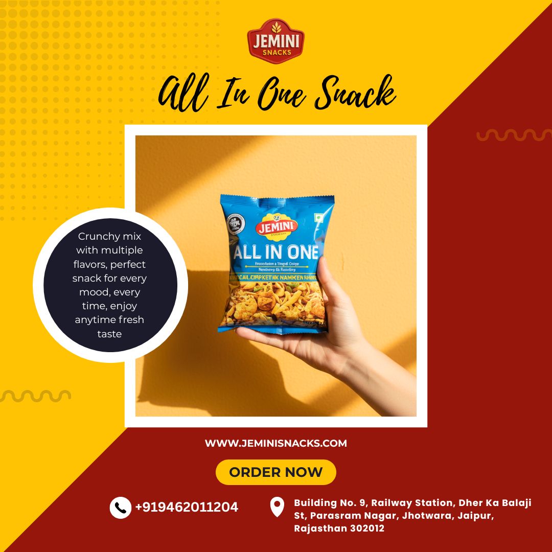 Jemini_001's tweet image. 🍿 All In One Snack – Taste Every Bite!

🌐 jeminisnacks.com

📞 +91 9462011204

#JeminiSnacks #AllInOneSnack #TastySnacks #CrunchyBites #SnackTime #IndianSnacks #NamkeenLovers #FoodieIndia #SnackLovers #EveningSnacks