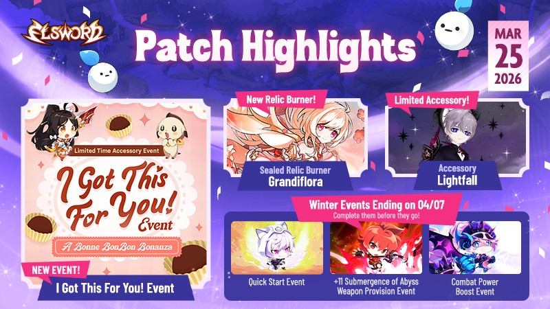 Elsword's tweet image. Check out our highlights for the March 25, 2026 update coming tomorrow! See the full details in the link below!

elsword.koggames.com/2026/03/march-…

#Elsword #Patch #Highlights