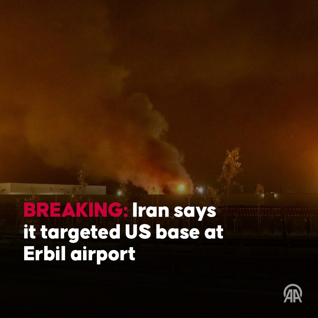 QatarStandard's tweet image. 🚨 BREAKING | Iran launches attack on US base at Erbil airport, Iraq

The offensive marks a significant escalation in regional tensions, highlighting ongoing confrontations between Iran and US forces in the area. 

#Iran #USBase #Erbil #BreakingNews