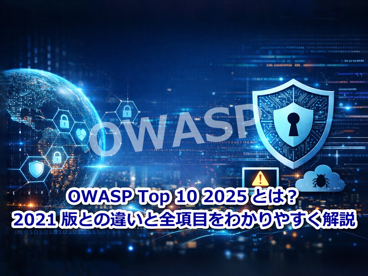 secure__iv's tweet photo. 【ブログ公開のお知らせ】
OWASP Top 10 2025を解説🔐
2021年版から何が変わったのか？

✔ 順位の変化
✔ 新規カテゴリ
✔ 実務で押さえるべきポイント

セキュリティ担当者必見です👇
https://t.co/MnVufSVzOy

#OWASP #セキュリティ #脆弱性診断 #サイバーセキュリティ https://t.co/TWLzEWYhoQ