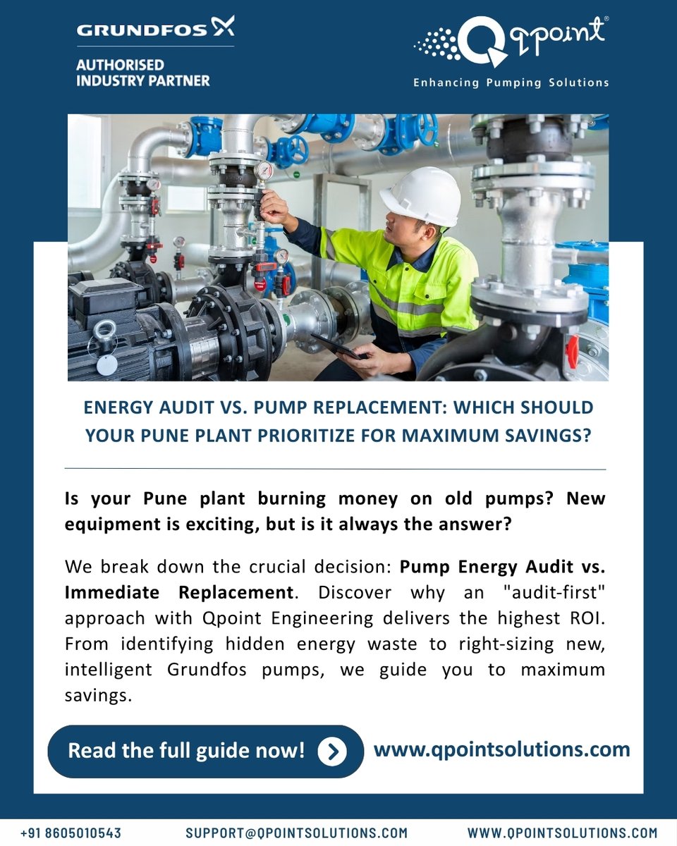 qpointpune's tweet photo. Is your #Pune plant burning money on old pumps? New equipment is exciting, but is it always the answer?

Read the full guide to see how much you could be saving https://t.co/BWfAYnLxhQ

📞 +91 8605010543
🌐 https://t.co/tsmKXM0vrz

#PuneIndustries #PumpEnergyAudit #EnergySavings https://t.co/iUi4YfT87W