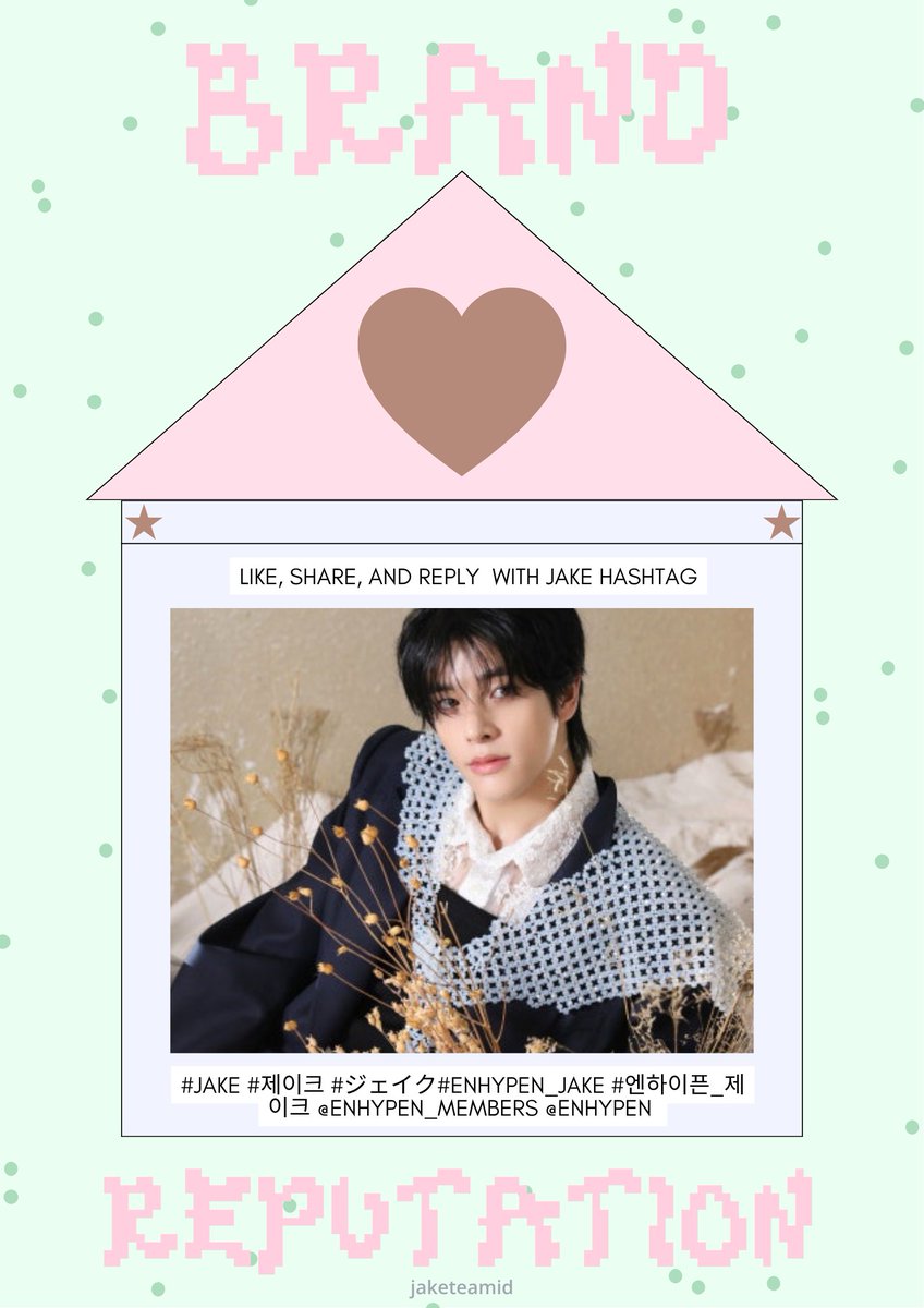 JAKE BRAND REPUTATION • 250326

Like, Repost, &amp; Reply postingan ini dengan menyertakan salah satu kalimat beserta hashtag Jake.

LYRICIST JAKE
GENIUS JAKE
JAKE IS THE ICON
PRODUCER JAKE
TALENTED JAKE

엔하이픈 제이크
#JAKE #제이크 #ジェイク
 #ENHYPEN_JAKE #엔하이픈_제이크