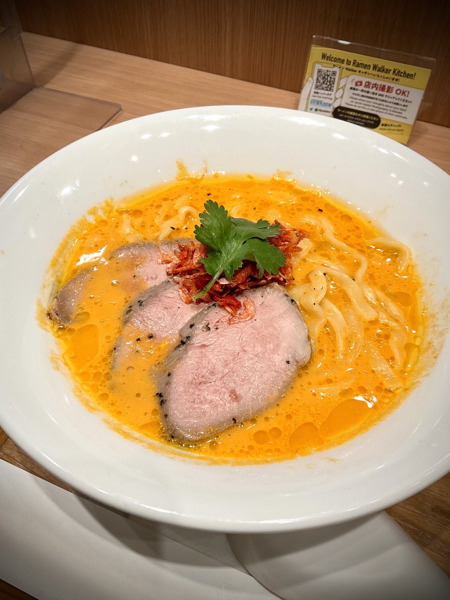 桜エビの春ラーメン🦐
フェットチーネを使ったクリームパスタみたいで
美味しかった！😆🌸
#鶏ポタラーメンTHANK 
#ラーメンWalkerキッチン
<a href="/RW_Kitchen/">ラーメンWalkerキッチン</a>