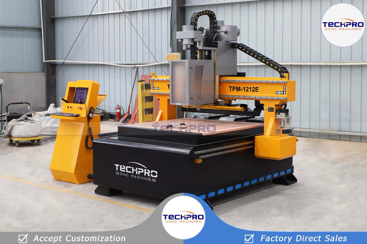 Christytechpro's tweet photo. TECHPRO CNC 1200*1200mm ATC Automatic Tools Changer Cnc Router Machine TPM1212E

Email: export05@techprocnc.com
Whatsapp/Wechat: +8615964016376

#cncroutermachine #atccncmachine #cncwoodrouter #toolschangespindle #spindlemotor #woodengraving #3dcarving #woodcuttingmachine https://t.co/YECBhyPQPK