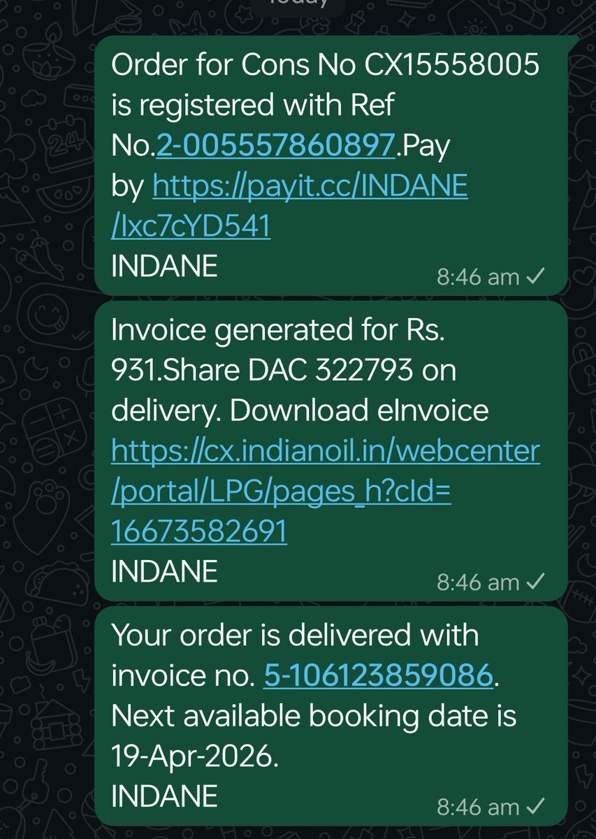 vimchudasama's tweet photo. @indane_gas @indanegasonline @CollectorAmr @Zee24Kalak @mamlatdarsavar1 I have booked cylinder on Sunday invoice  generated and yesterday I  received mesge cylinder has been delivered but I didn't receive the cylinder yet so Aero gas distributor Savarkundla is doing wrong. https://t.co/dP6FnaFX8L