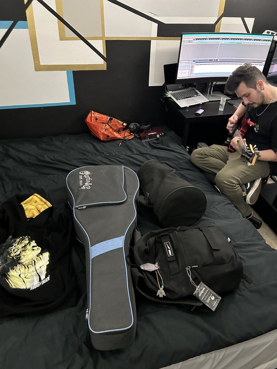 Astrocide_Music's tweet photo. pulled up to my drummer &amp; ultimate brotha @taylllr’s humble abode 🖤 

guess what we're getting into this evening &amp; tomorrow 🫣🪘🎸🎶 https://t.co/iAMKhZLa9G